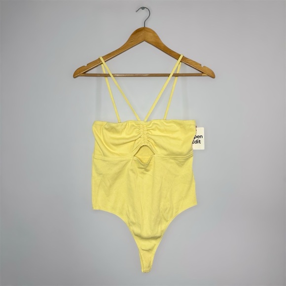 Open Edit Strappy Yellow Bodysuit Medium - Picture 2 of 8